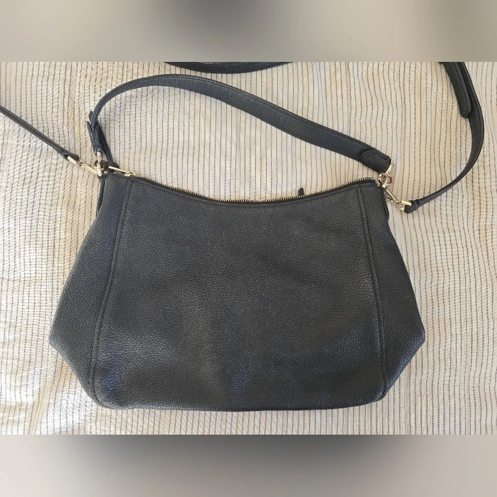 Kate Spade Jackson Street Quincy Hobo Bag Purse Pebbled Black Convertible